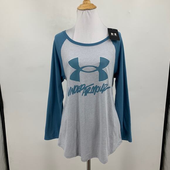 Under Armour T Shirt Womens L Large Live Sportstyle Loose Raglan Baseball Tee - Picture 2 of 12